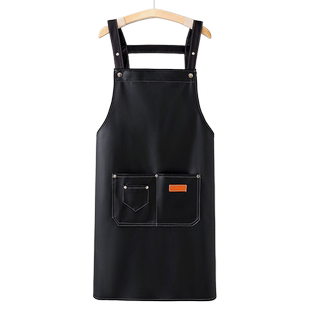 透气围裙厨房家用2025新款质量好的PU皮防油防水夏季定制logo印字