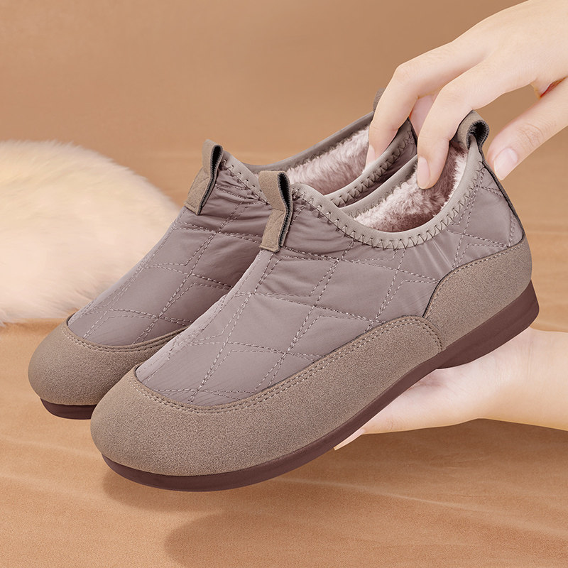 老北京布鞋女冬季加绒保暖2025妈妈豆豆棉鞋时尚一脚蹬防滑雪地靴,女鞋,时尚雪地靴,淘宝优惠券,粉丝福利购,淘宝优惠卷