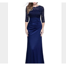跨境新ebay优雅复古女装 蕾丝婚礼晚礼服连衣裙长裙 2020欧美新款