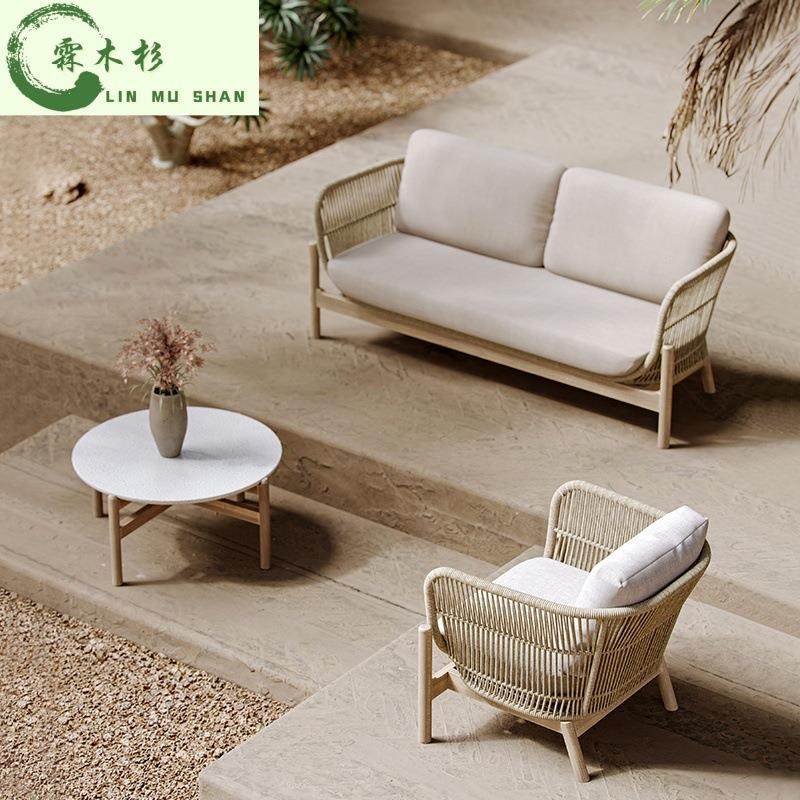 北欧户外沙发组合阳台藤椅三件套庭院花园室外阳光房实木藤编家具,住宅家具,户外沙发,淘宝优惠券,粉丝福利购,淘宝优惠卷