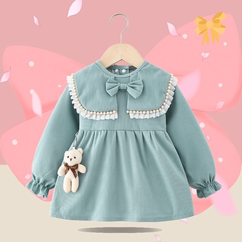 羽绒服罩衣女童宝宝秋冬灯芯绒婴儿吃饭反穿衣可爱公主韩防脏围裙