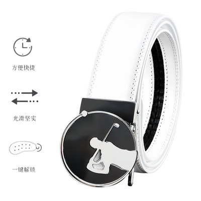 高尔夫自动扣白色皮带