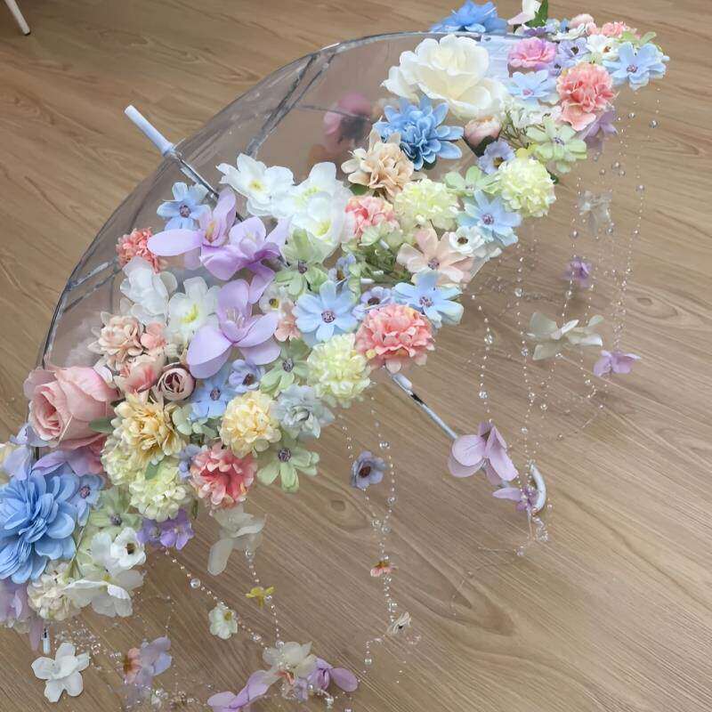 春日悬浮花伞婚礼装饰手工diy花雨伞道具制作仿真花拍照道具装饰