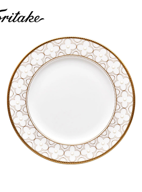 日本Noritake则武进口欧式骨瓷餐具四叶草花纹复古点心餐盘家用碗