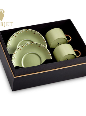 法国L'Objet骨瓷绿色咖啡杯碟The Haas Brothers联名款礼盒装送礼