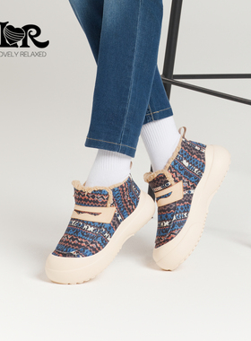 ILR因爱乐诗冬季新款厚底毛绒雪地靴女轻盈保暖一脚蹬软底短靴