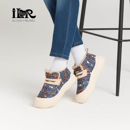 ILR新款厚底毛绒雪地靴一脚蹬