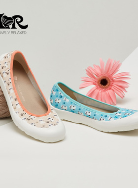 ILR因爱乐诗超轻盈圆头浅口单鞋女一脚蹬软底透气平底休闲女鞋