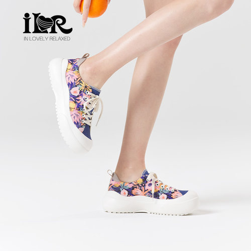 ILR松糕底花卉板鞋女软底轻便