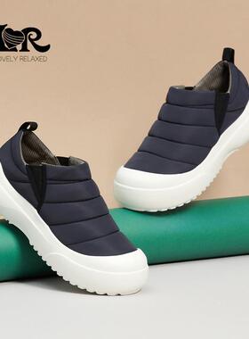 ILR因爱乐诗新款一脚蹬保暖发热面包鞋女厚底雪地靴超轻防滑