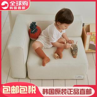 韩国儿童细条纹单人单扶手转角懒人沙发可爱宝宝阅读防水座椅沙发