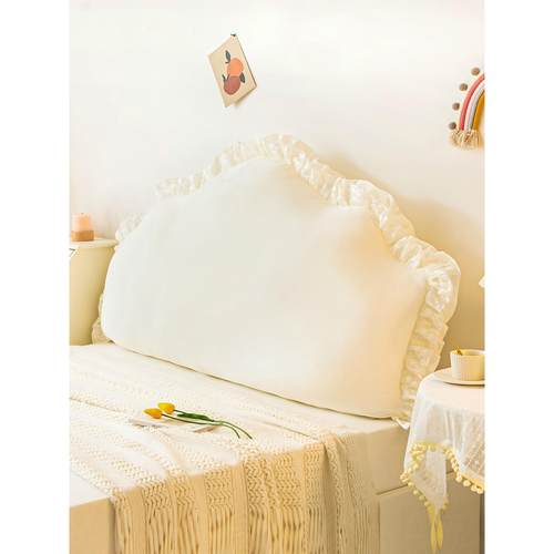 公主风格床边大靠垫-白色床垫大榻榻米靠背软袋凸窗防撞靠垫