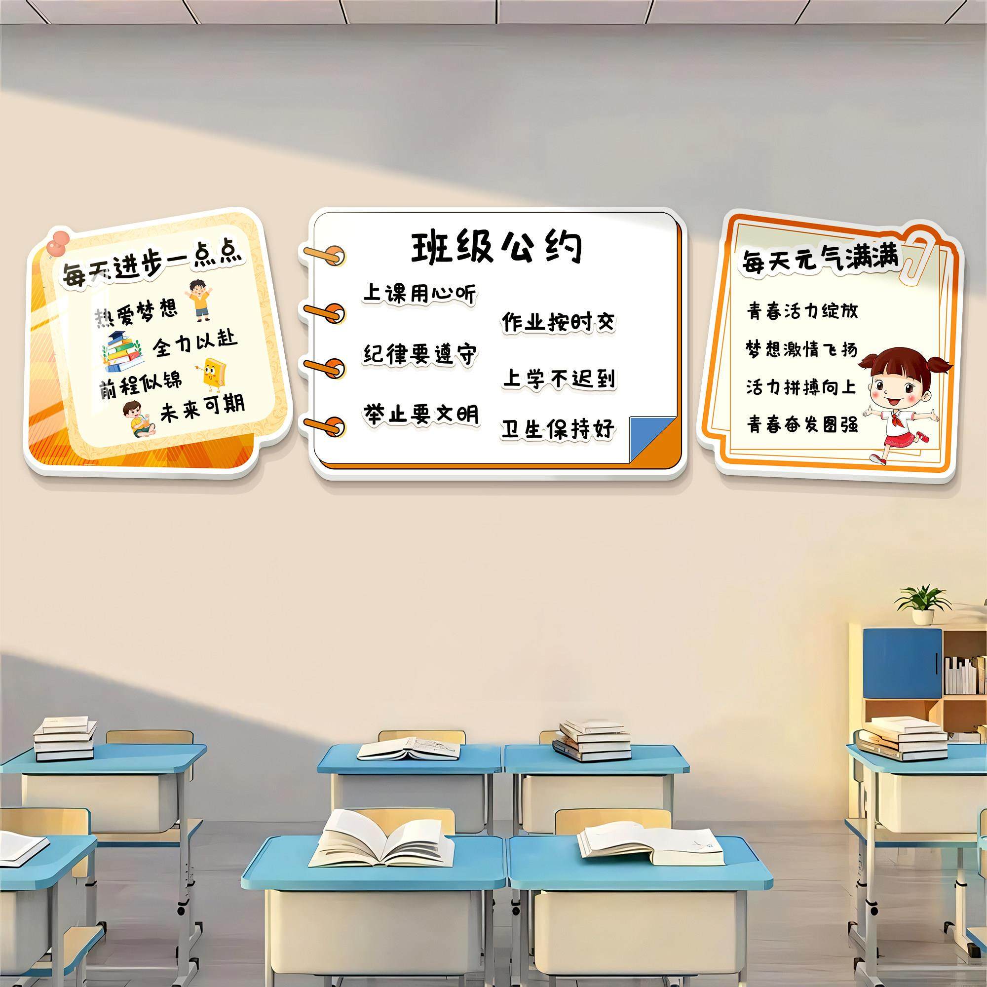 班级公约墙贴文化建设墙面装饰教室布置网红墙纸励志标语课室环创,家居饰品,文化墙贴,淘宝优惠券,粉丝福利购,淘宝优惠卷
