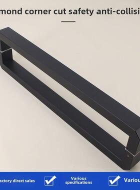 钻石切割角方管防撞不锈钢玻璃门大把手木门咖啡灰色哑光黑色门把