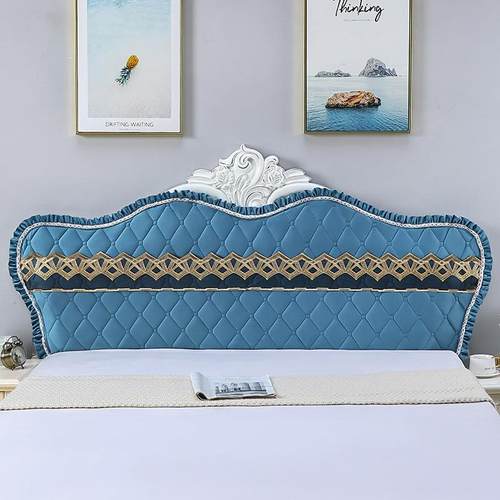 定制欧式床头罩套半圆弧形绒面夹棉简单大方不规则异形全包弹力套