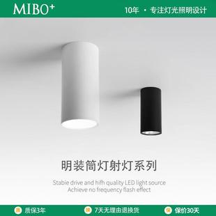 筒灯COB长筒射灯圆柱形吸顶式 led明装 背景墙商用餐厅创意吧台桶灯