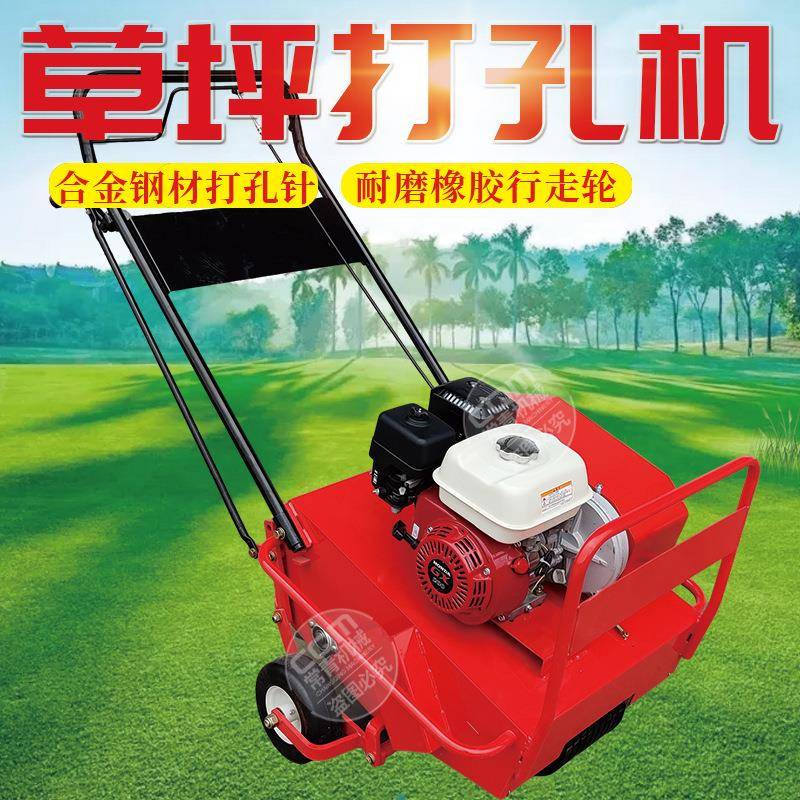 小型草坪打孔机手推式草地松土养护打眼机通气透水草坪冲孔机