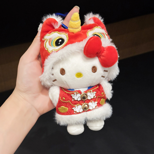 新年正版三丽鸥kt挂件hellokitty包包挂件毛绒车钥匙扣玩偶礼物女