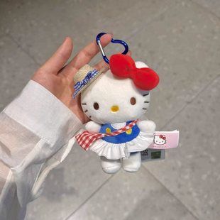 正版hellokitty包包挂件毛绒玩具玩偶挂饰车钥匙扣送生日礼物女生