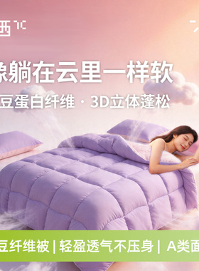 7C/七西森睡豆豆被子四季通用春秋被冬被大豆纤维透气被学生被
