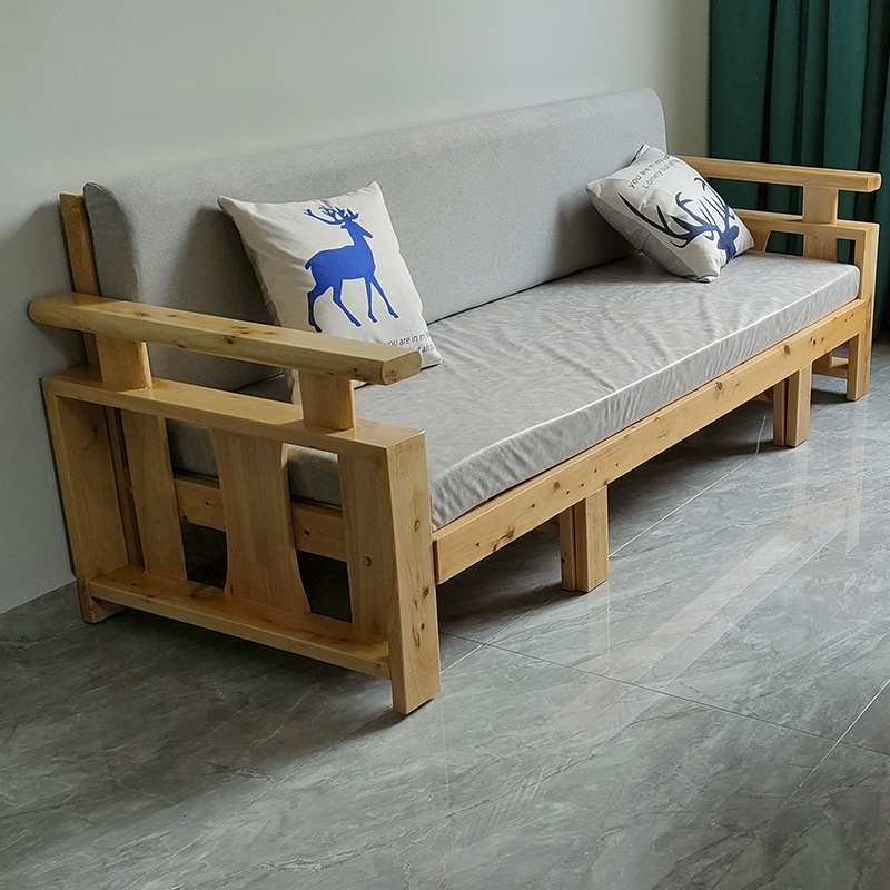 实木沙发床客厅布艺坐卧两用可折叠抽拉小户型双人收纳两用