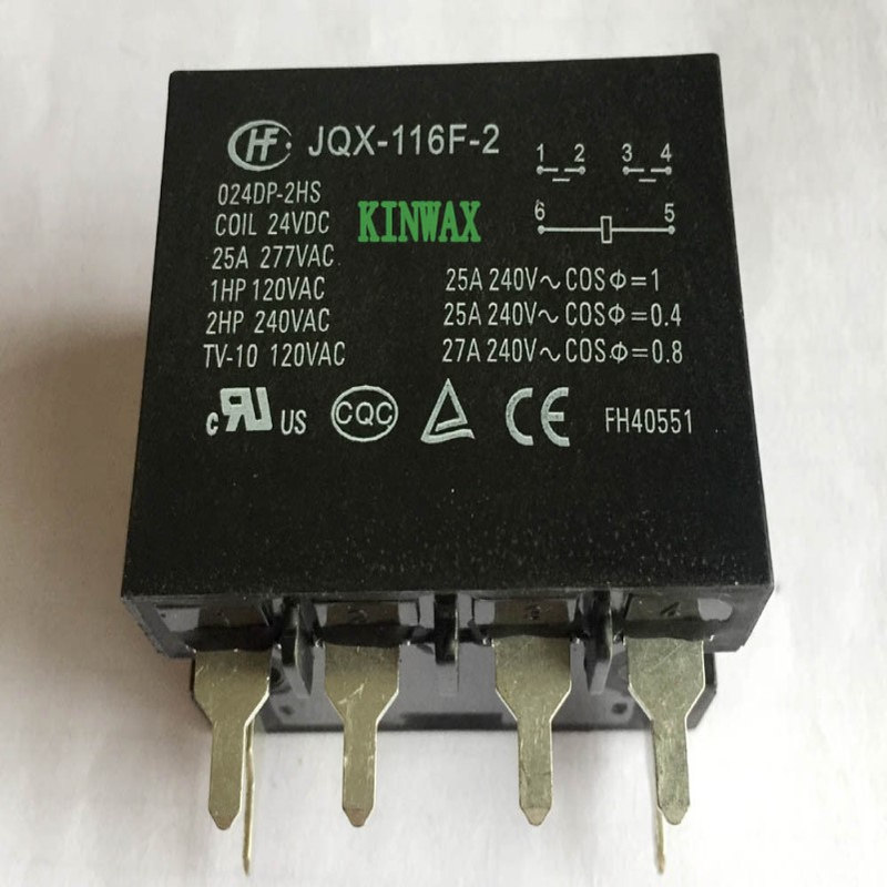 HF116F-2/120AL-1HW 一组常开25A法兰安装继电器
