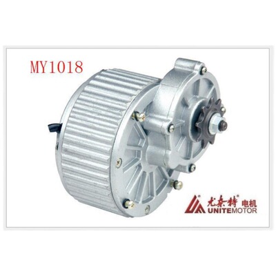 尤奈特永磁直流有刷减速电机MY1018-250W24V 电动自行车车配件