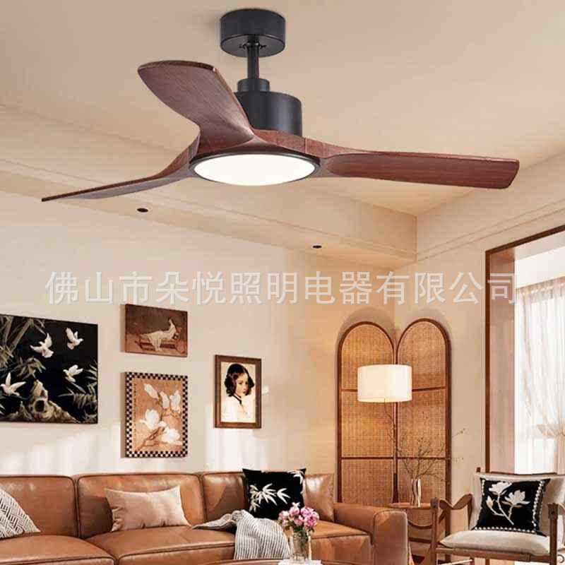 新款实木风扇灯静音吊扇餐厅吊扇灯客厅吊电风扇吊灯变频