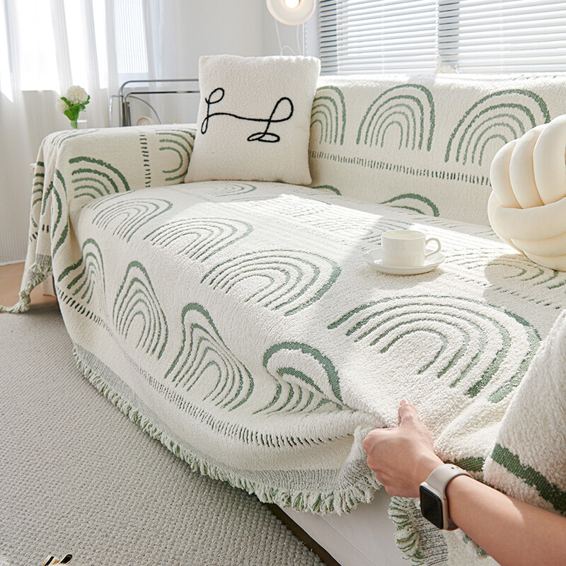 雪尼尔沙发巾简约高级四季通用沙发套罩盖布毯子全包全盖巾防猫抓