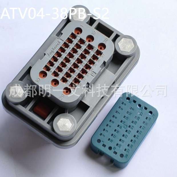 现货ATV04-38PB-S2：Amphenol重载连接器5 A, 13 A 全新 38P灰色