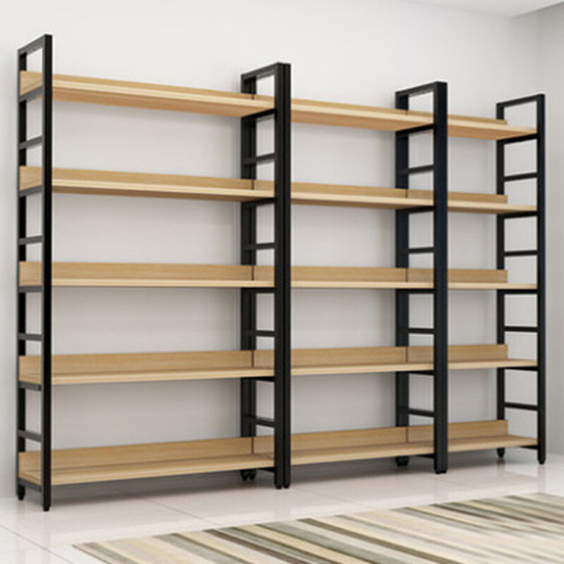 批发书架书柜落地钢木置物架客厅简约现代学生组合展示柜简易书橱