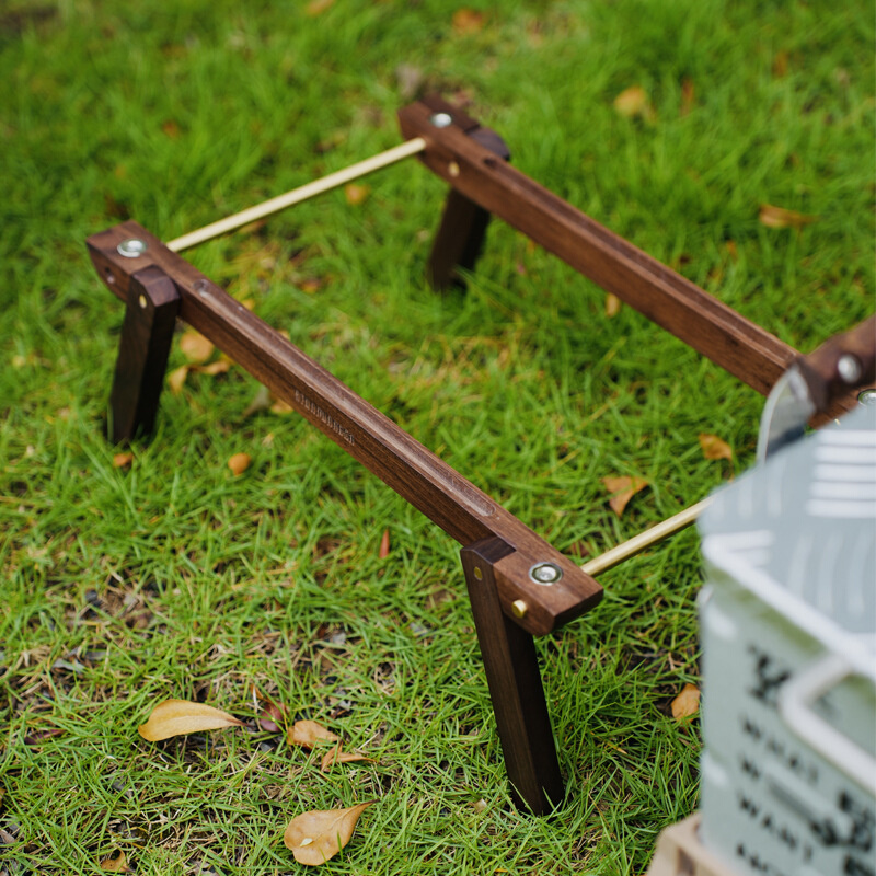 户外露营黑胡桃支架冰箱支架fallworks精致置物架黄铜北美黑胡桃