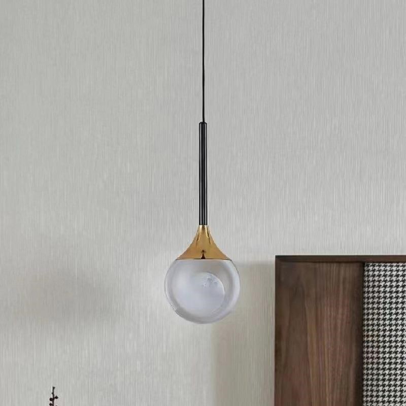 水晶球吊灯轻奢卧室床头餐厅灯北欧创意吧台艺术设计师月球水母灯