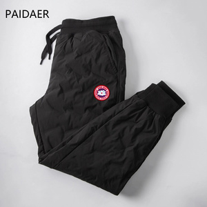 潮派大鹅羽绒裤男2023冬季新款户外运动男裤外穿保暖防寒棉裤长裤