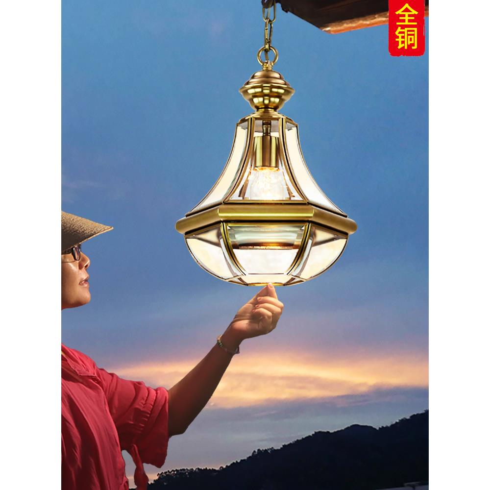 太阳能户外灯防水别墅大门庭院阳台凉亭阳光房专用室外屋檐灯吊灯