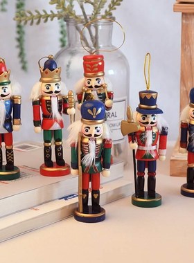 13厘米北欧胡桃夹子木偶摆件酒吧餐厅小挂件电视柜摆设家居装饰品