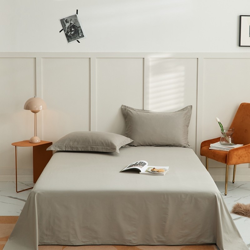 秋冬新品 100支全棉加厚磨毛床单单件纯棉被单纯色床笠床罩床垫套