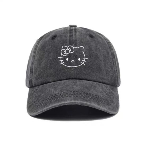 可爱 kitty帽子女hallo凯蒂猫水洗帽脸显小哈喽遮阳鸭舌帽棒球帽