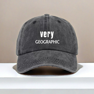 Very地理摄影摄像协会旅游探索频道水洗做旧帽子棒球帽男女鸭舌帽
