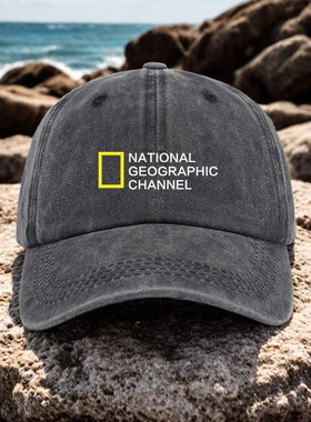 NG国家地理复古做旧软顶棒球帽男女通用弯檐帽子旅行户外鸭舌帽