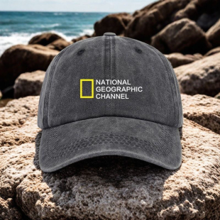 NG国家地理复古做旧软顶棒球帽男女通用弯檐帽子旅行户外鸭舌帽