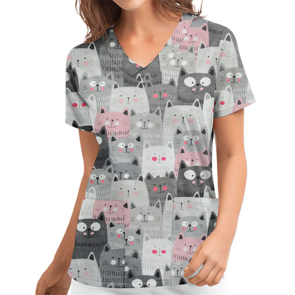 3D digital printed pocket pullover T-shirt 3D印花口袋套头T恤