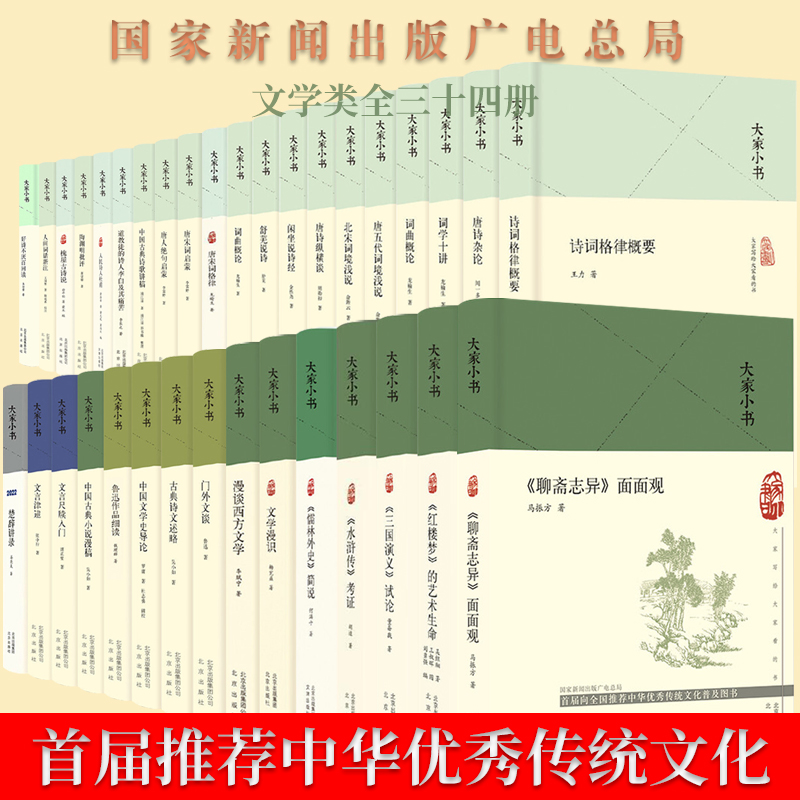 大家小书 文学古诗类 国家新闻出版广电总局首届推荐中华优秀传统文化2016中国好书获奖古代汉语常识文学小说艺术历史书古诗词鉴赏