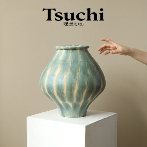 侘寂风陶瓷花瓶大号复古设计感