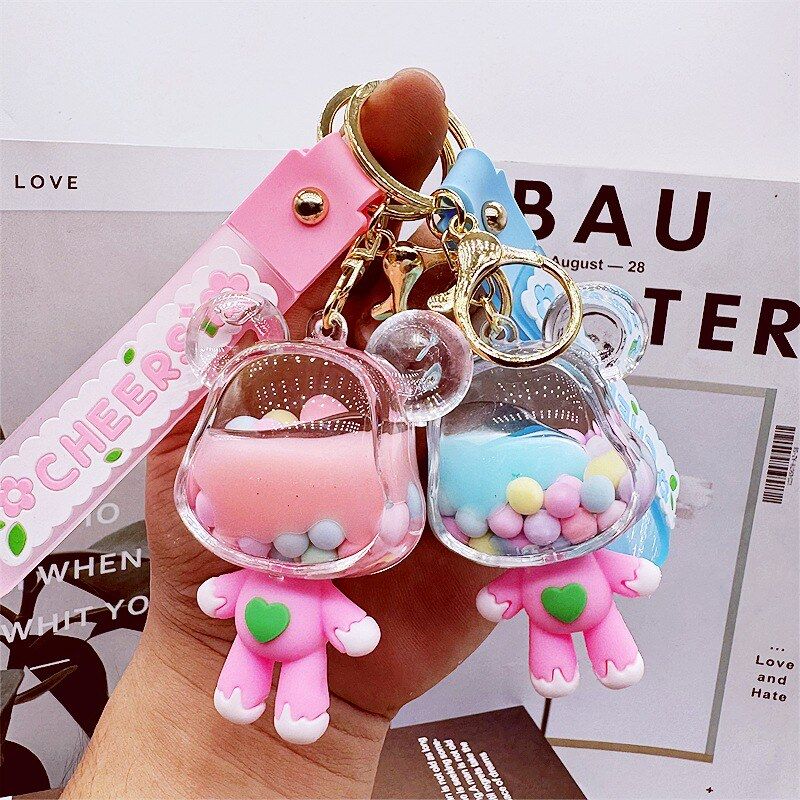 爆力瓶流沙爆款亚克力入油钥匙扣