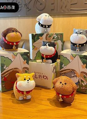 小桌面树脂狗解压摆件精致女毛