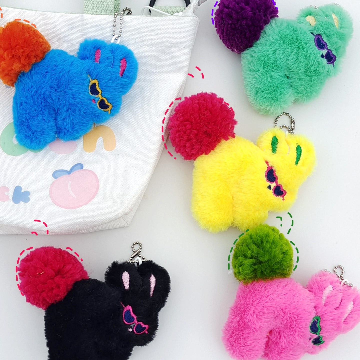 小红书卡通毛绒眼镜兔公仔挂件多巴胺帅酷流氓兔玩偶包包挂饰现货