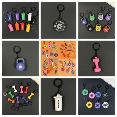 健身器材钥匙扣高颜值杠铃哑铃片miu系包包挂件挂饰配饰饰品配饰