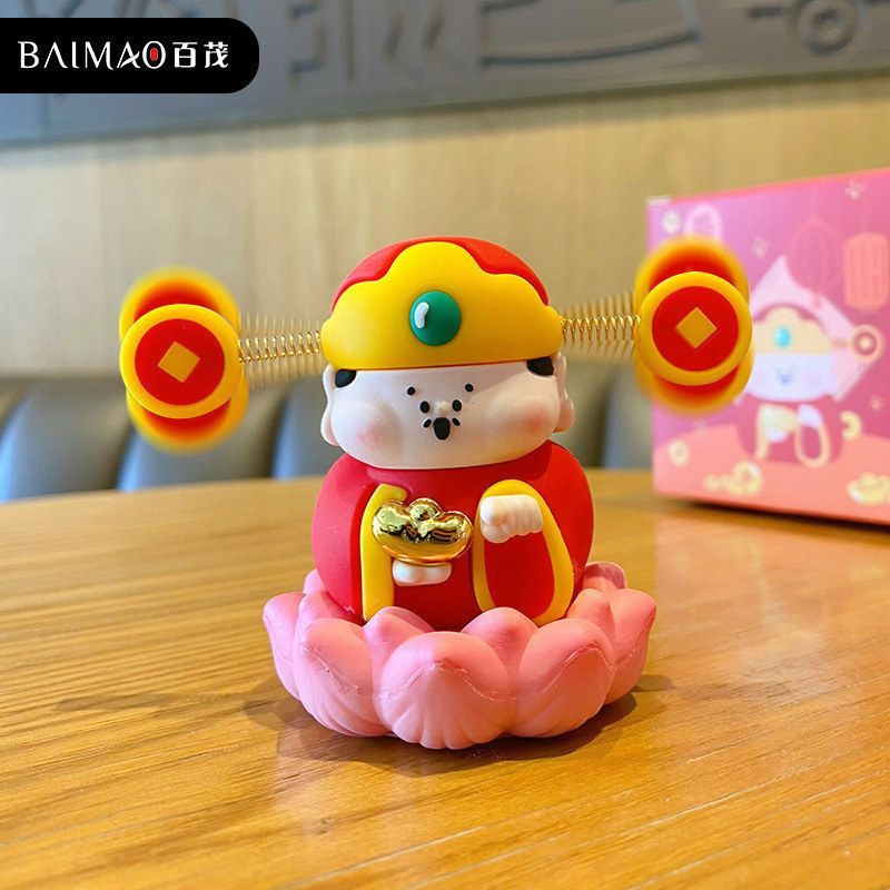 财神爷小摆莲花创意风原创中控台