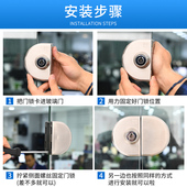 热销钢化玻璃门锁里外推拉单门双开免打孔锁N具店铺免开孔不锈钢